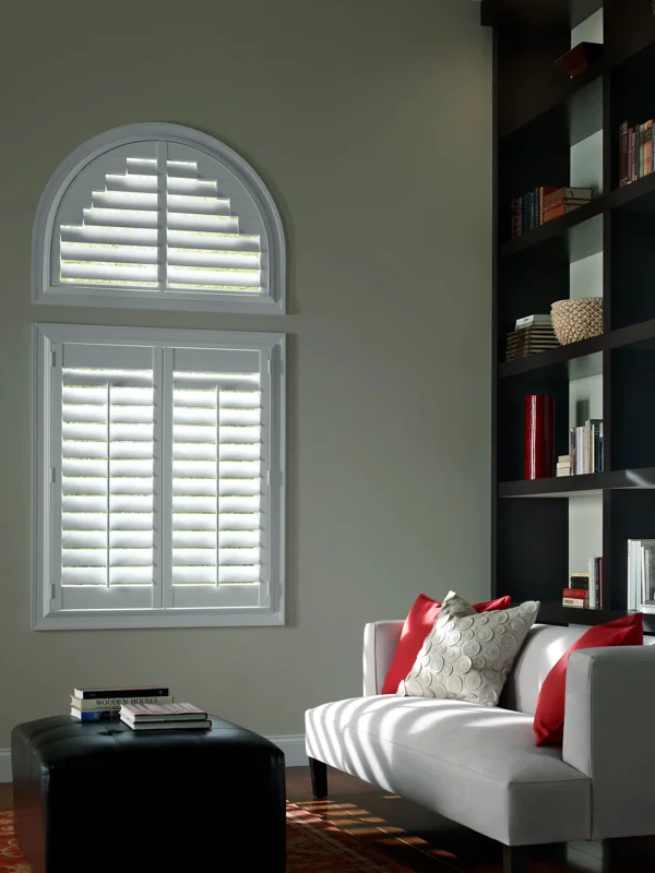 Hunter Douglas shutters for arched windows.