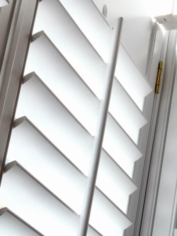 Wide slats are the distinguishing feature of plantation shutters.