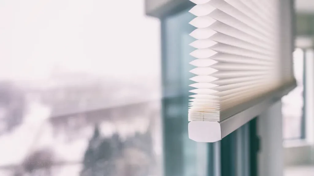 The honeycomb structure of cellular shades.