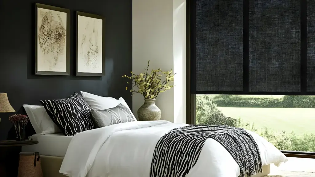 Blackout shades in bedroom